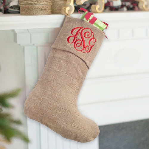 Personalized Burlap Stocking Personalized Burlap Stocking