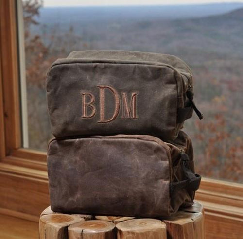 Canvas Waxed Plastic Lined Travel Dopp Bag Choose Color Canvas Waxed Plastic Lined Travel Dopp Bag Choose Color