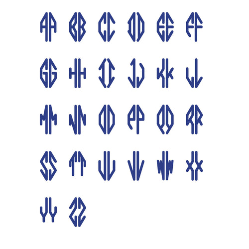 Two Letter Diamond Monogrammed Decal Two Letter Diamond Monogrammed Decal