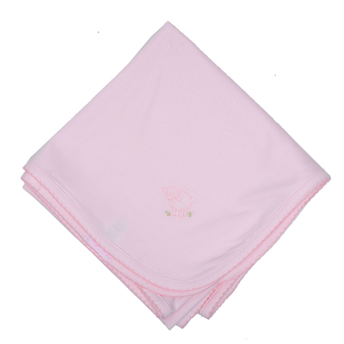 Personalized Pink Lamb Blanket Personalized Pink Lamb Blanket