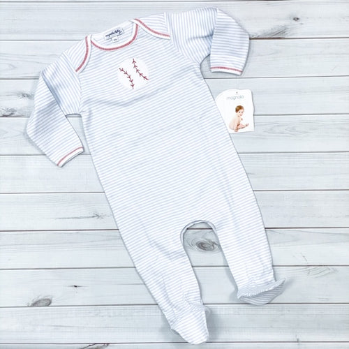 Personalized Baseball Applique Footie Personalized Baseball Applique Footie