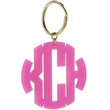 Nice Keychain Hot Pink Acrylic Monogram