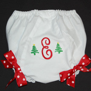 Monogrammed Christmas Bloomers