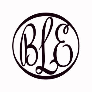 Monogrammed Decal - French Script Round Monogrammed Decal - French Script Round