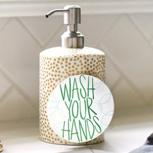 Gold Small Dot Mini Soap Pump Lifestyle Gold Small Dot Mini Soap Pump Lifestyle