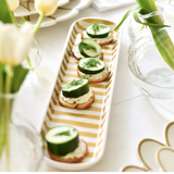 Gold Stripe Oval Tray Lifestyle image