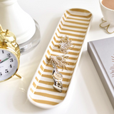 Gold Stripe Oval Tray Lifestyle