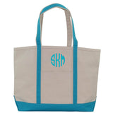 Monogram Heavy 24 oz Large Boat Tote Turquoise