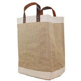 Side View Jute Market Bag Natural