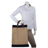 Model with Jute Market Bag Navy