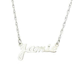 Metal Nameplate Necklace Silver