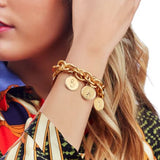 Preston Family Three Small Charm Gold Bracelet Lifestyle
