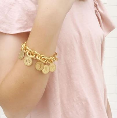 Preston Family Five Medium Charm Gold Bracelet Lifestyle Preston Family Five Medium Charm Gold Bracelet Lifestyle