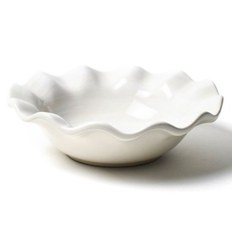 Signature White Ruffle Flare Small Bowl Side Signature White Ruffle Flare Small Bowl Side