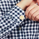 Vineyard Square Cuff Link Mirrored Gold Block