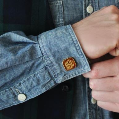 Vineyard Square Cuff Link Gold Tortoise Block Vineyard Square Cuff Link Gold Tortoise Block