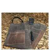 Waxed Canvas Two-toned Utility Apron with name