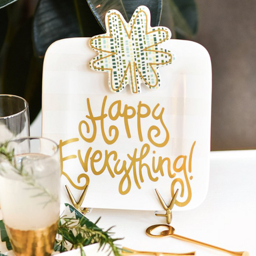 White Stripe Happy Everything Square Platter Lifestyle White Stripe Happy Everything Square Platter Lifestyle