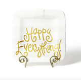 White Stripe Happy Everything Square Platter