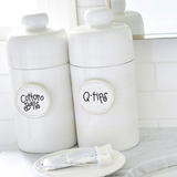 White Stripe Mini Canister Lifestyle