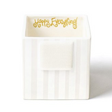 White Stripe Mini Nesting Cube Front