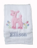 Personalized Baby Girl Appliqued Burp Cloth - Choose Icon