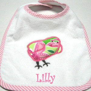 Personalized Preppy Chick Baby Bib and Burp Set Personalized Preppy Chick Baby Bib and Burp Set