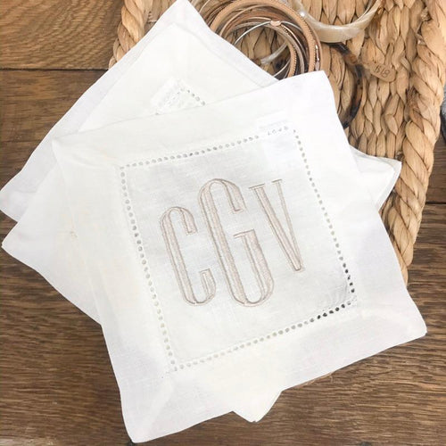 Personalized Cocktail Napkins Set of 6 Personalized Cocktail Napkins Set of 6