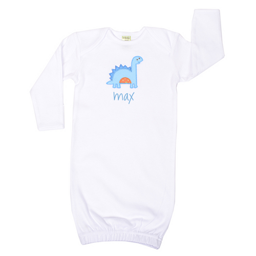 Personalized Newborn Dino Baby Gown Personalized Newborn Dino Baby Gown