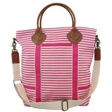 Canvas Colored Flight Bag Hot Pink Stripes