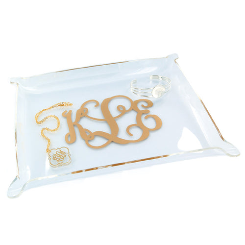 Small Monogram Acrylic Jewelry Tray