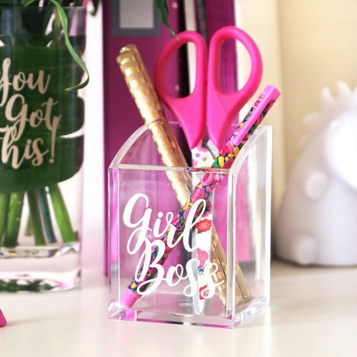 "Girl Boss" Acrylic Pen/Storage Cup