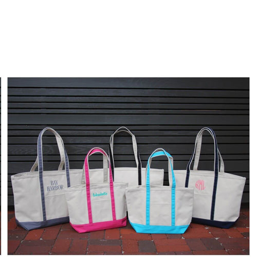 Heavy 24 oz Medium Personalized Boat Tote-Choose Color Heavy 24 oz Medium Personalized Boat Tote-Choose Color