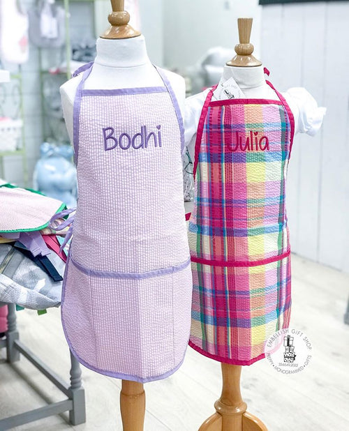 Personalized Kids Apron Art Smock- By Mint Personalized Kids Apron Art Smock- By Mint