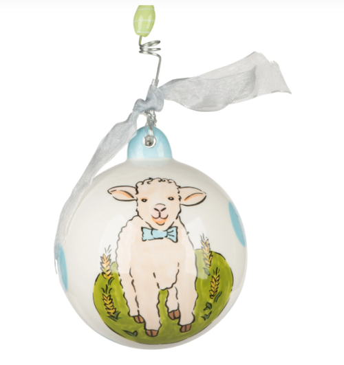 Baby First Christmas Ornament Blue Lamb Baby First Christmas Ornament Blue Lamb
