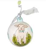 Baby First Christmas Ornament Blue Lamb