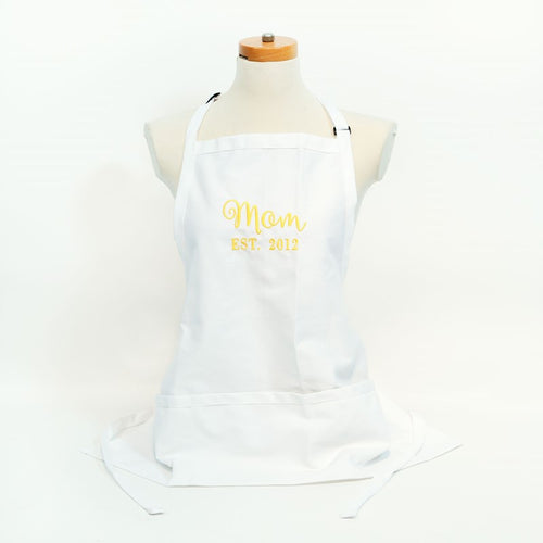 Personalized Mom Design White Apron