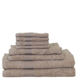 Luxury 8 Piece Cotton Towel Set Taupe