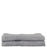 Luxury Cotton Hand Towels Set of 2 Grey