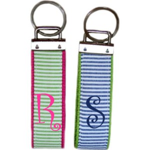 Monogrammed Seersucker Key Chains !! Monogrammed Seersucker Key Chains !!