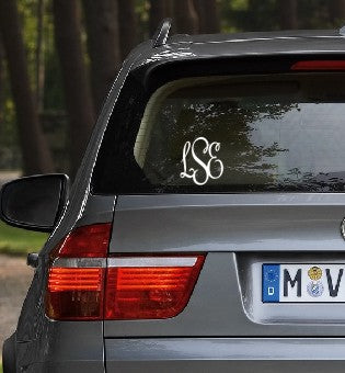 Monogrammed Decals- French Script Monogrammed Decals- French Script