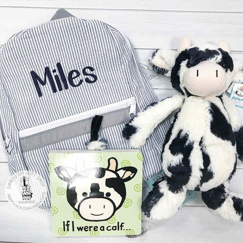 BABY PLUSH COW GIFT SET BACKPACK & BOOK