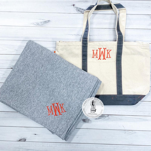 Personalized Tote Bag & Sweatshirt Blanket Personalized Tote Bag & Sweatshirt Blanket