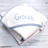 Monogrammed Baby Hooded Towels-Choose Trim