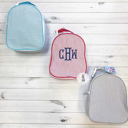 Personalized Seersucker Gumdrop Lunch Box-Choose Your Color