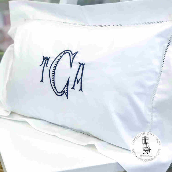 Personalized Hemstitched Pillow – Preppy Monogrammed Gifts