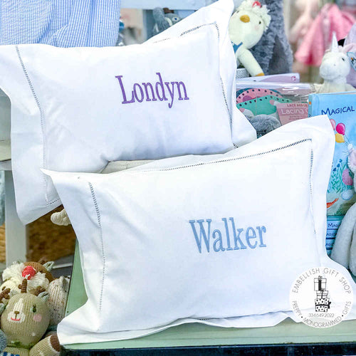 Personalized Hemstitched Pillow Personalized Hemstitched Pillow