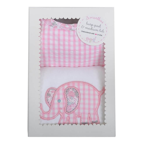 Pink Elephant Bib & Burp Box Set Pink Elephant Bib & Burp Box Set
