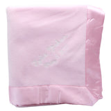 Satin Lined Fleece Baby Blanket- Pink or Blue
