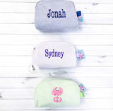 Monogrammed Seersucker Toiletry Bags
